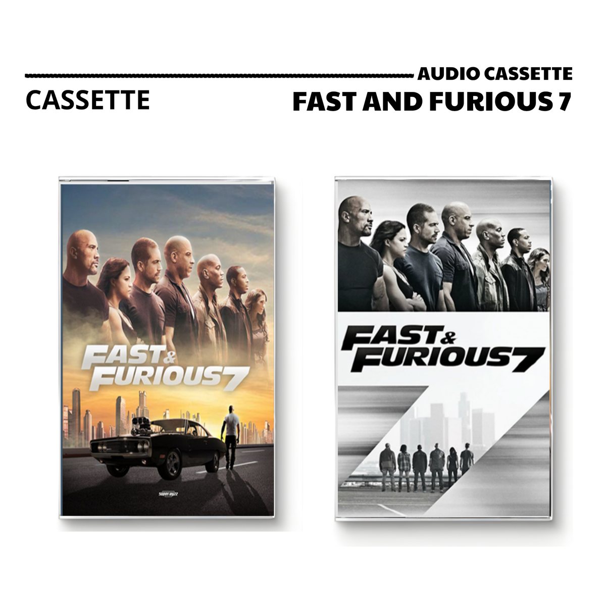 Fast & Furious 7 Original Soundtrack Vintage Cassette | Custom Tape
