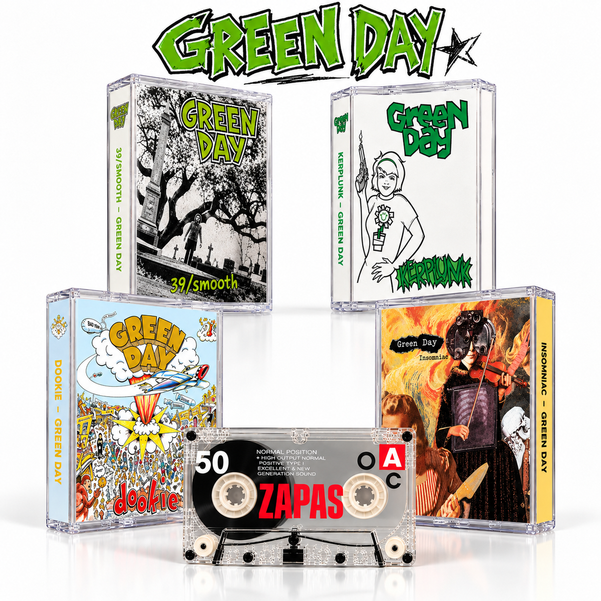 Green Day Vintage Cassette Tape Collection | Dookie, American Idiot, Nimrod, Insomniac & More
