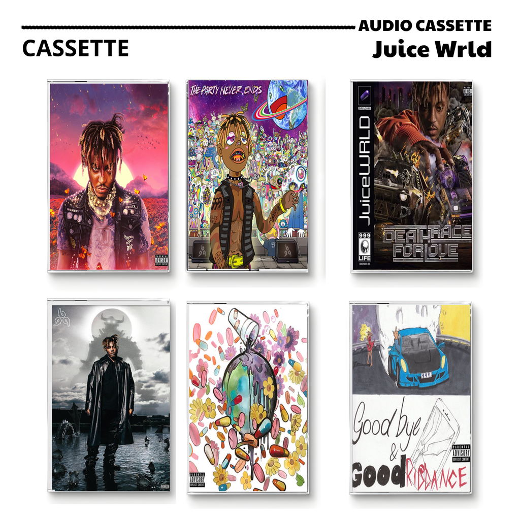 Juice WRLD Vintage Cassette | Legends Never Die, The Party Never Ends, Death Race for Love, Fighting Demons, Wrld on Drugs & Goodbye & Good Riddance