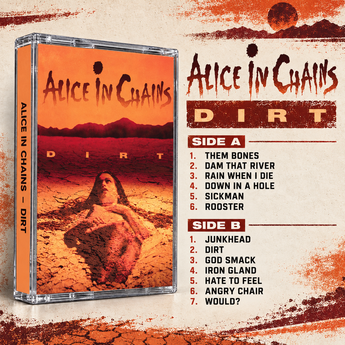 Alice In Chains Retro Cassette Tapes