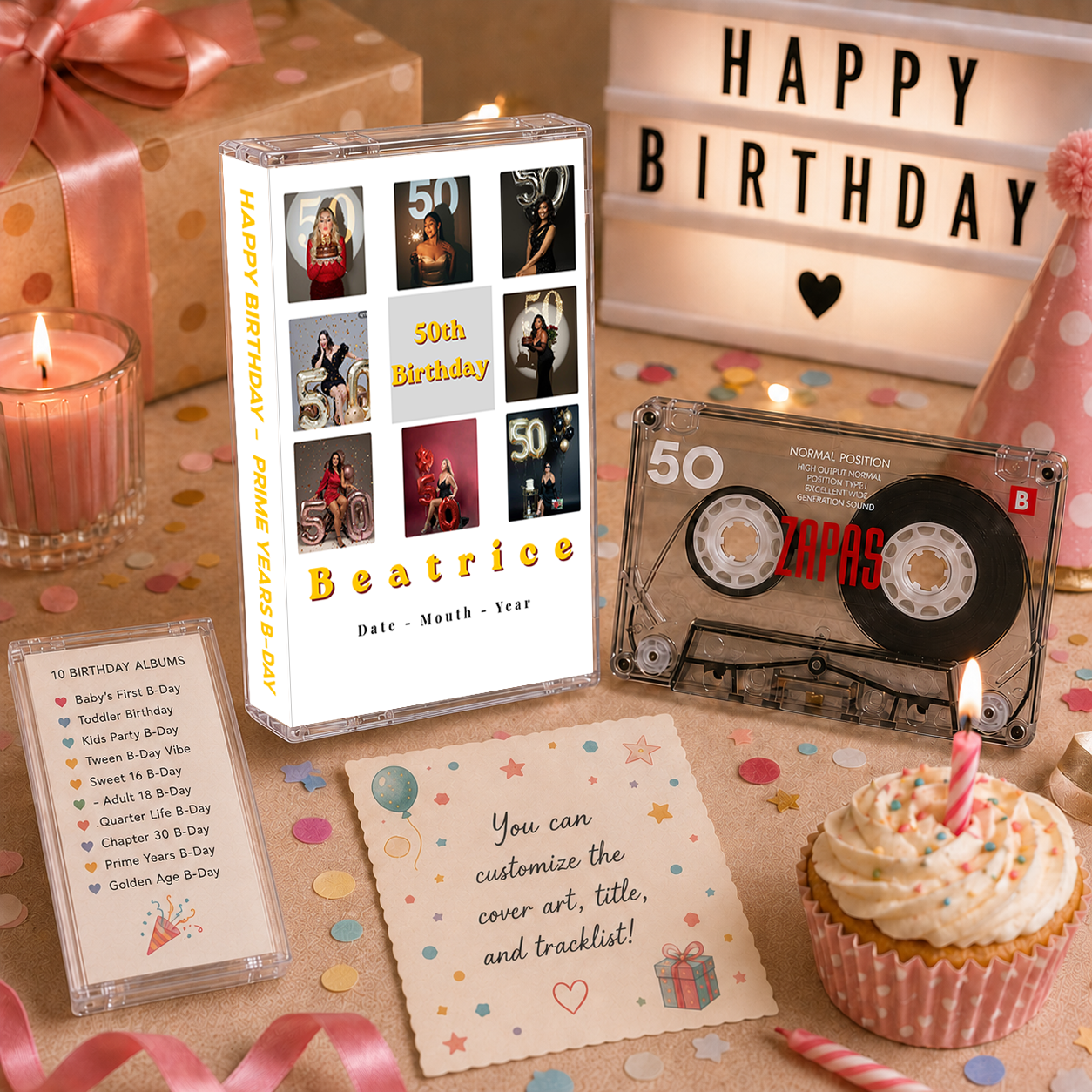 Happy Birthday Collection – Handcrafted Milestone Birthday Audio Cassette Tapes