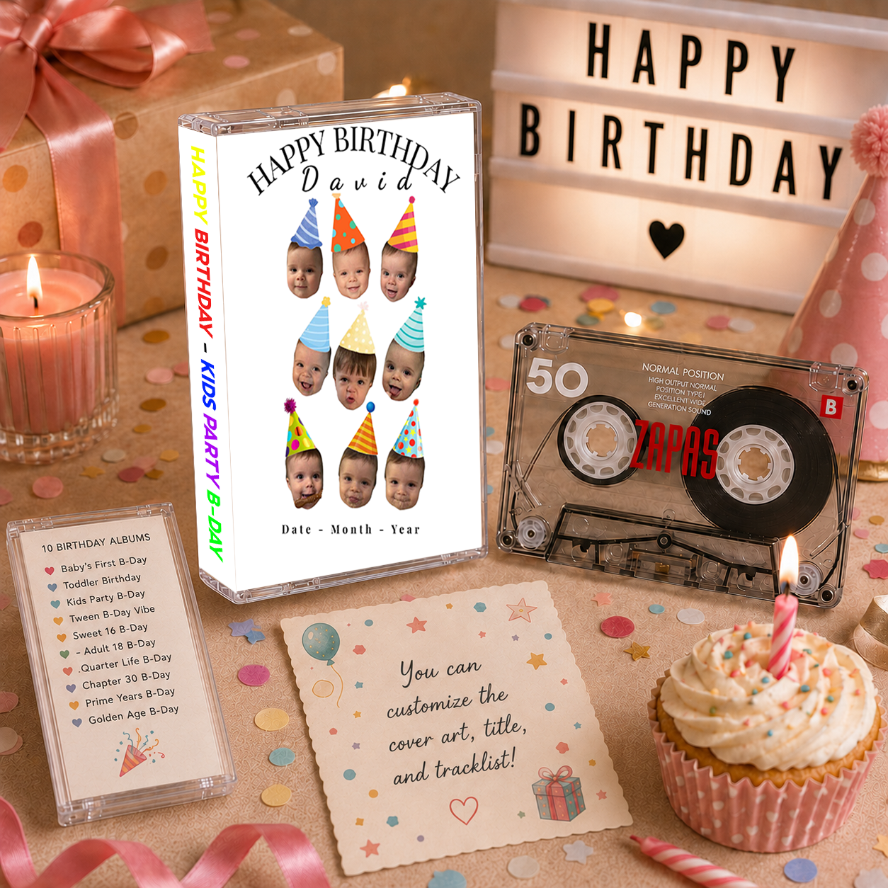Happy Birthday Collection – Handcrafted Milestone Birthday Audio Cassette Tapes