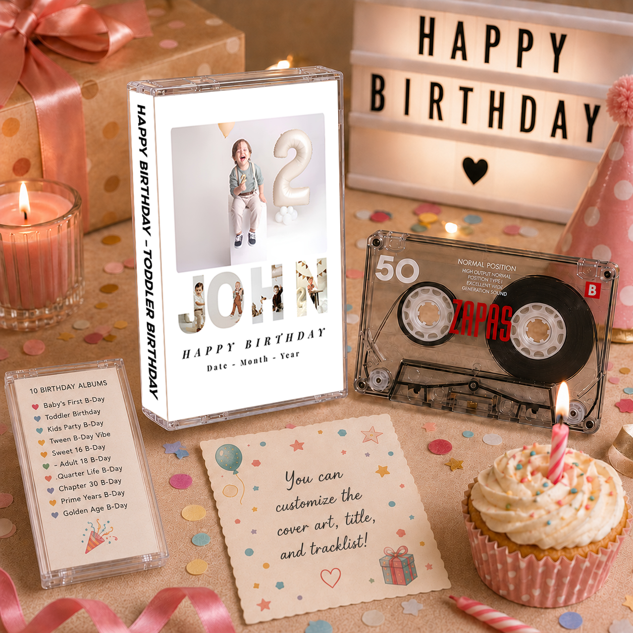 Happy Birthday Collection – Handcrafted Milestone Birthday Audio Cassette Tapes