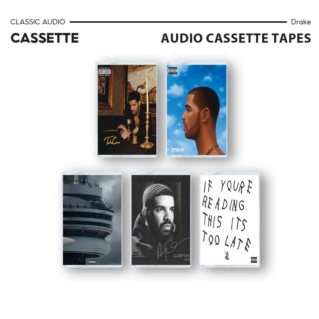 Drake Cassette Tape Collection – 5 Classic Albums | Take Care, Nothing Was The Same, Views, Scorpion, IYRTITL