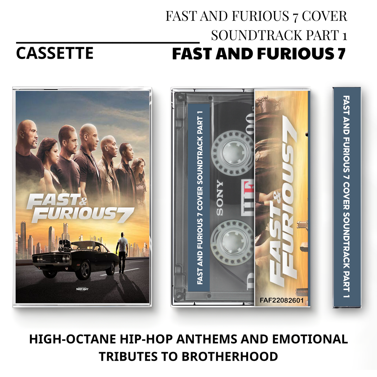 Fast & Furious 7 Original Soundtrack Vintage Cassette | Custom Tape