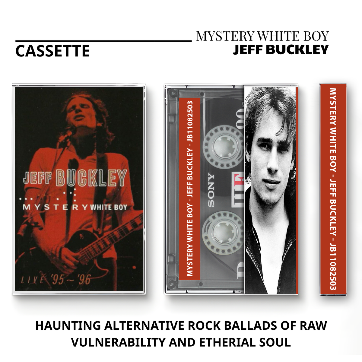 Jeff Buckley Vintage Cassette | Grace, Live à L'Olympia, Mystery White Boy & Gods & Monsters