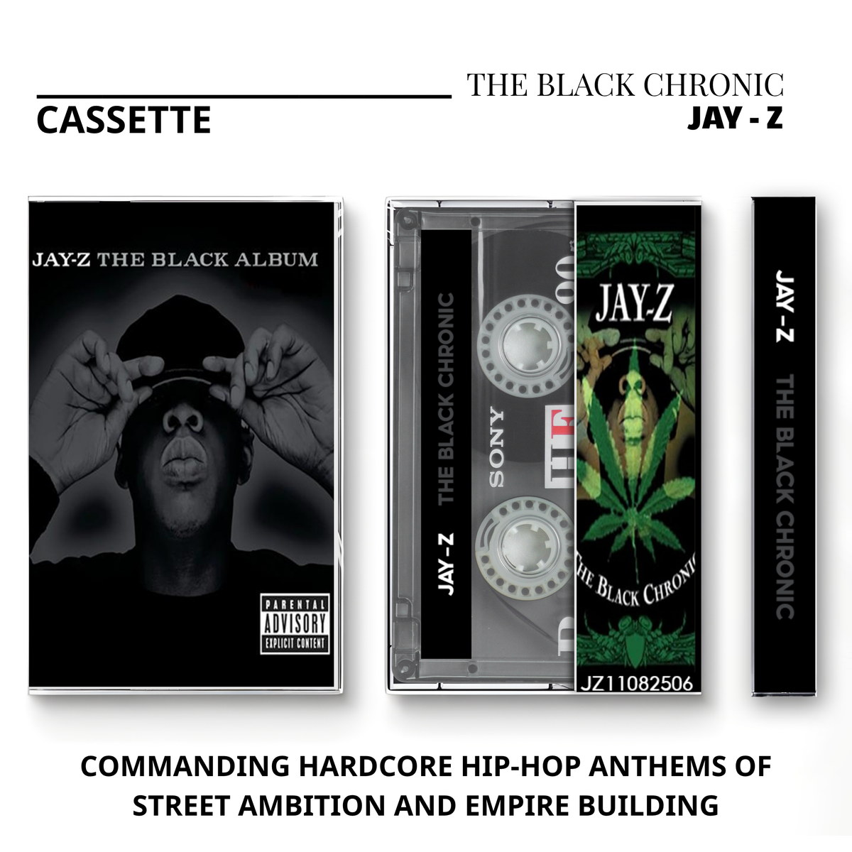 Jay-Z Vintage Cassette | Reasonable Doubt, The Dynasty, The Black Album, 4:44 & Chapter One