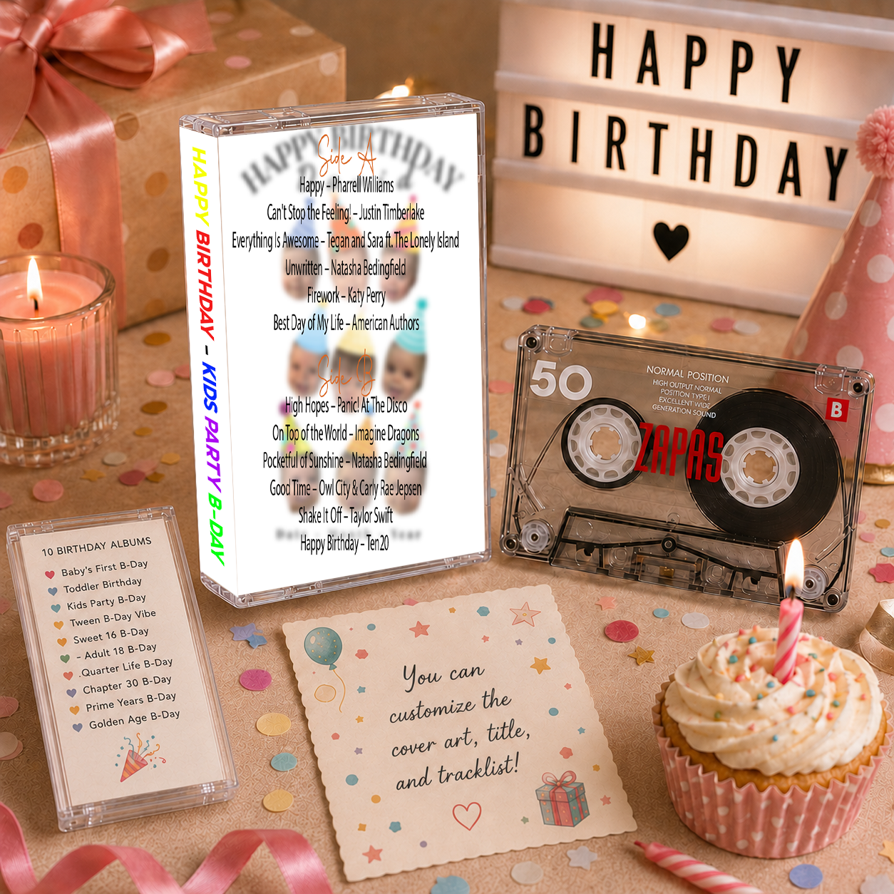 Happy Birthday Collection – Handcrafted Milestone Birthday Audio Cassette Tapes