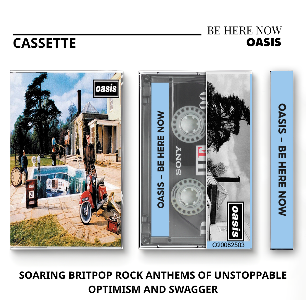 Oasis Vintage Cassette | Definitely Maybe, (What's the Story) Morning Glory?, Be Here Now & Standing on the Shoulder of Giants