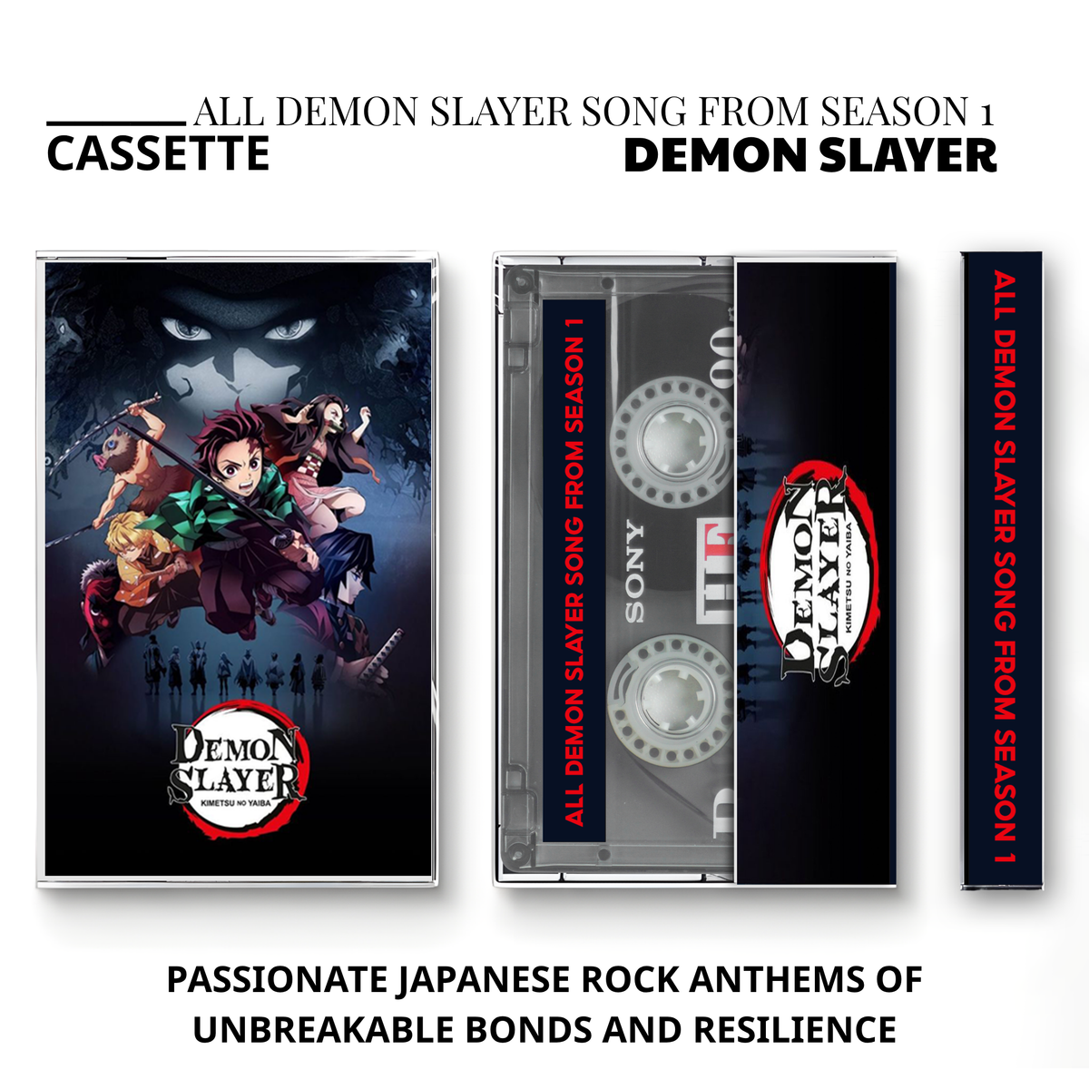 Demon Slayer: Kimetsu no Yaiba Vintage Cassette Collection | Custom Anime Tape