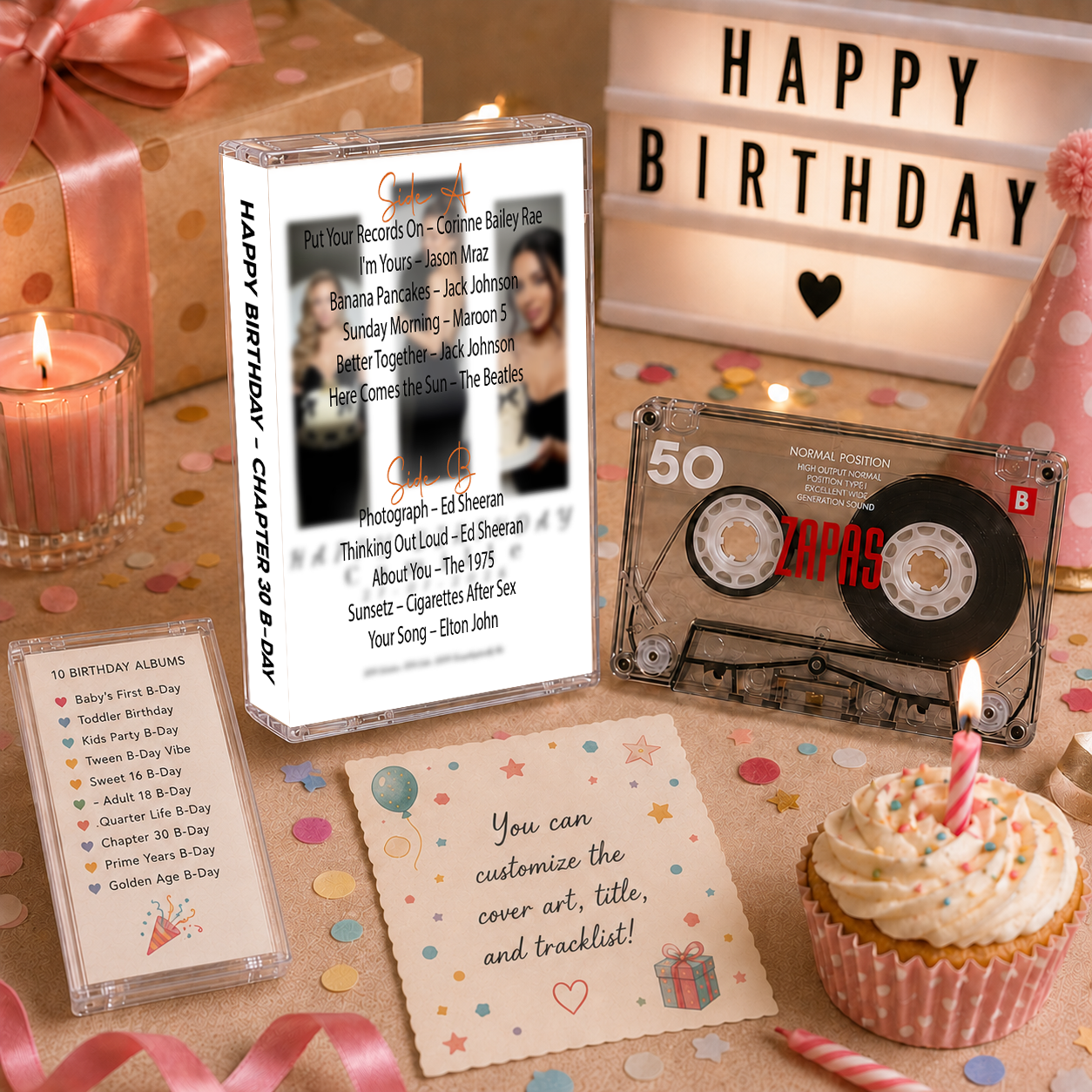 Happy Birthday Collection – Handcrafted Milestone Birthday Audio Cassette Tapes
