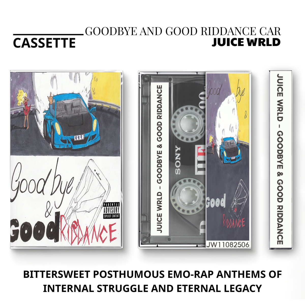 Juice WRLD Vintage Cassette | Legends Never Die, The Party Never Ends, Death Race for Love, Fighting Demons, Wrld on Drugs & Goodbye & Good Riddance