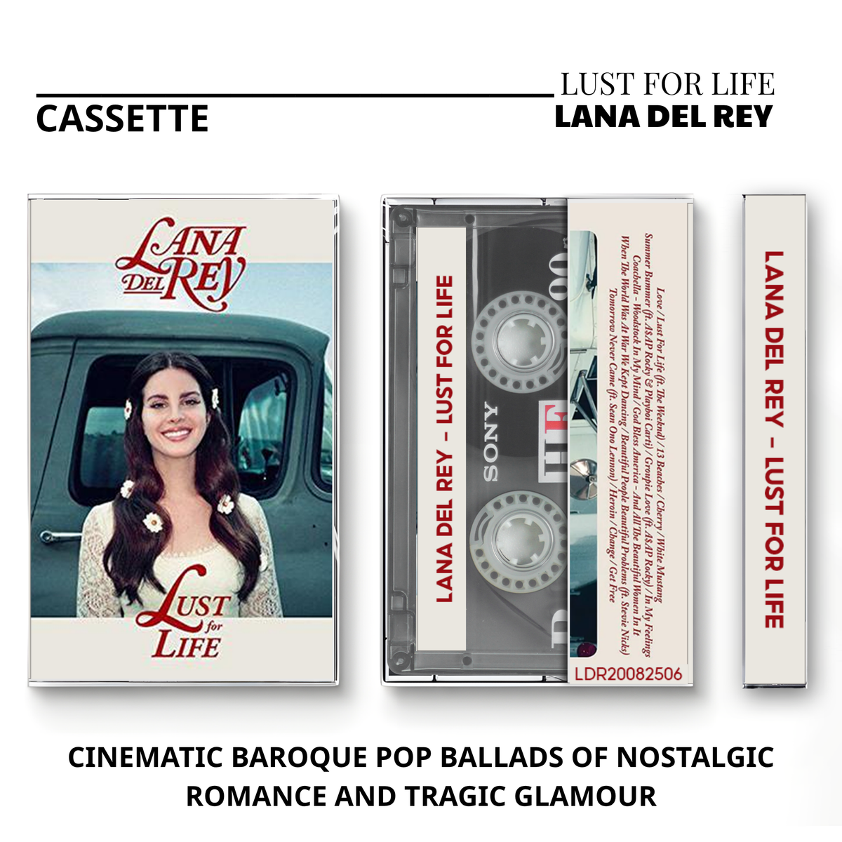 Lana Del Rey Vintage Cassette | Ocean Blvd, Lust for Life, Blue Banisters & May Jailer Sirens