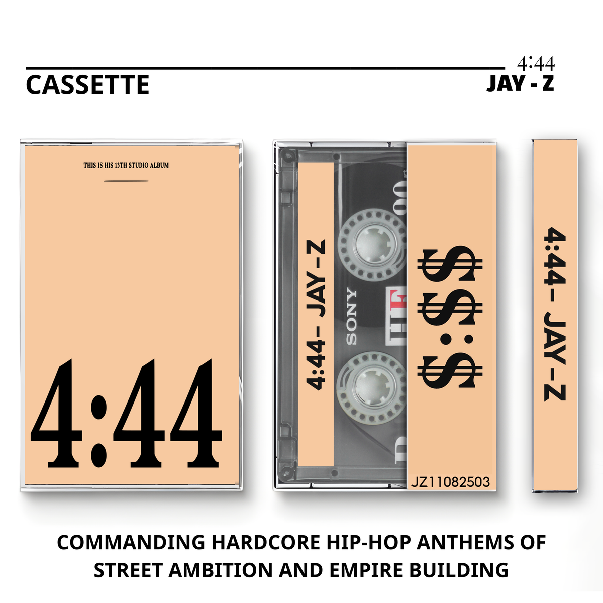 Jay-Z Vintage Cassette | Reasonable Doubt, The Dynasty, The Black Album, 4:44 & Chapter One