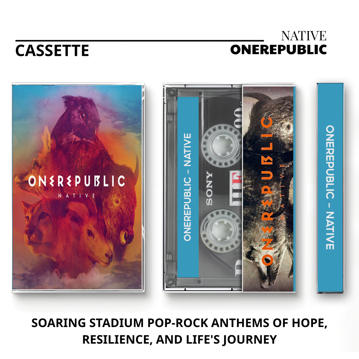 One Republic Vintage Cassette | Native, Artificial Paradise, Dreaming Out Loud, Waking Up, Human & Oh My My