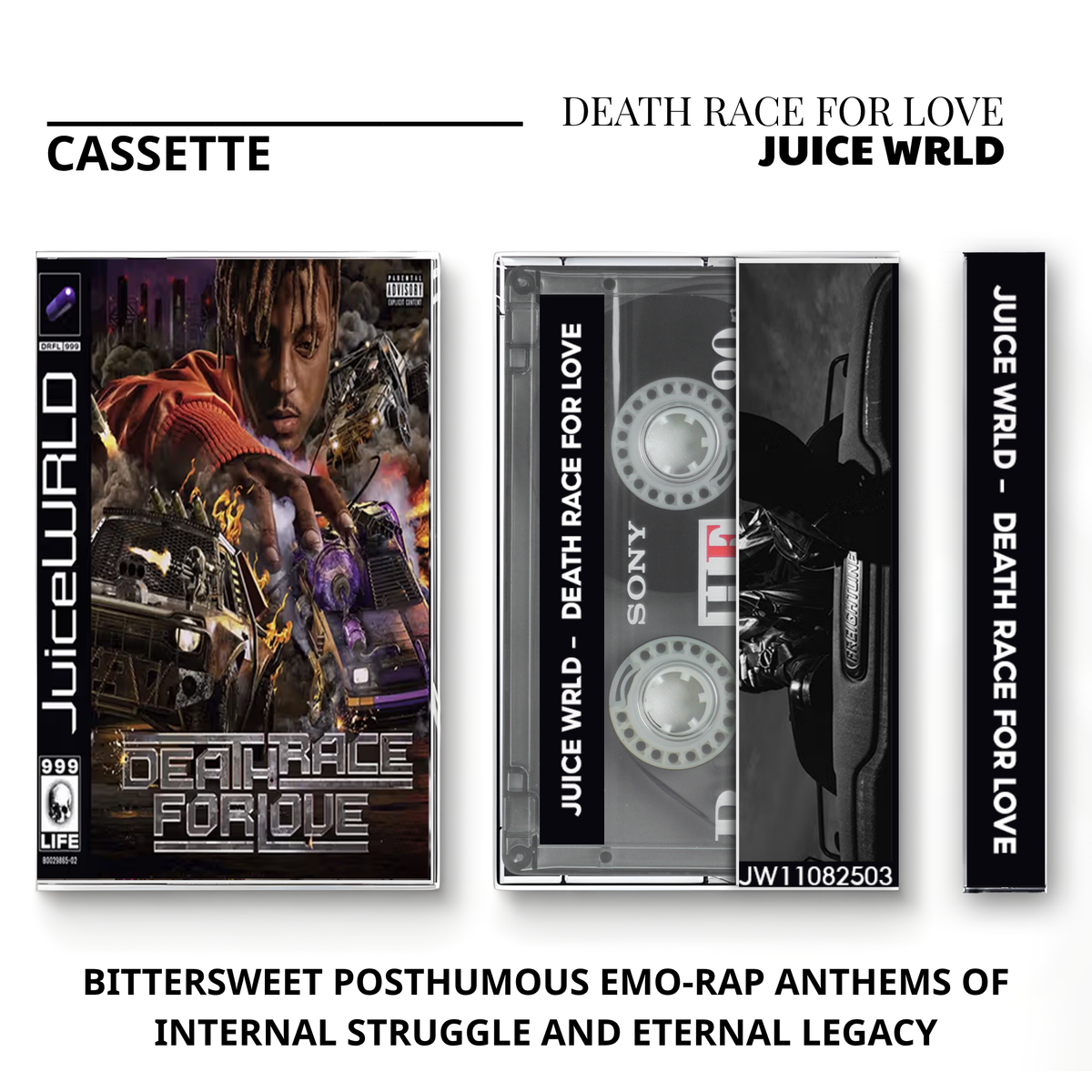 Juice WRLD Vintage Cassette | Legends Never Die, The Party Never Ends, Death Race for Love, Fighting Demons, Wrld on Drugs & Goodbye & Good Riddance