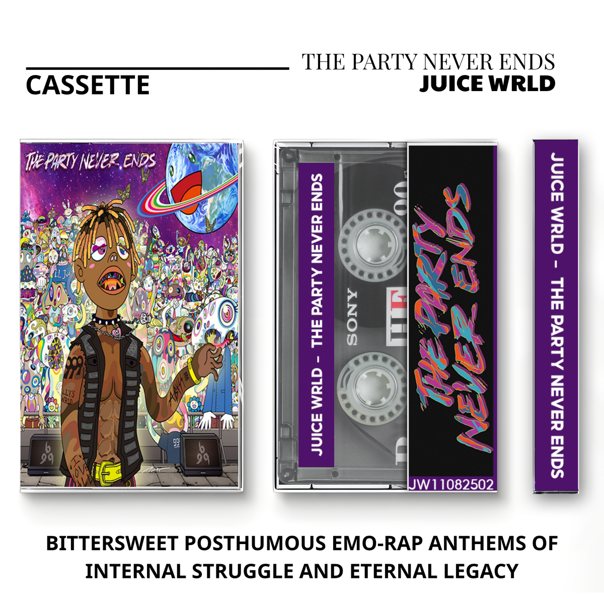 Juice WRLD Vintage Cassette | Legends Never Die, The Party Never Ends, Death Race for Love, Fighting Demons, Wrld on Drugs & Goodbye & Good Riddance