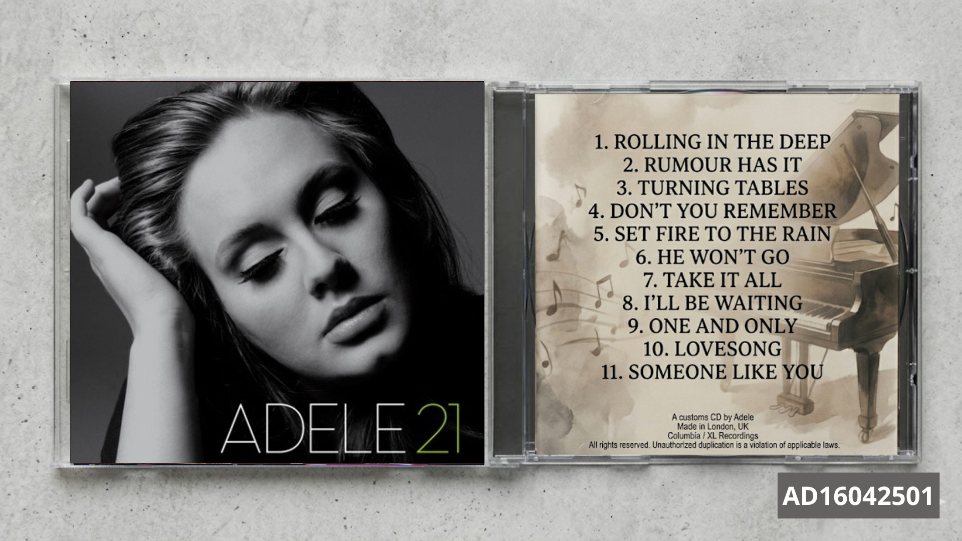Adele – 21 FanMade CD | Soul Pop Classic | Custom Collectible Disc | Emotional Music Gift