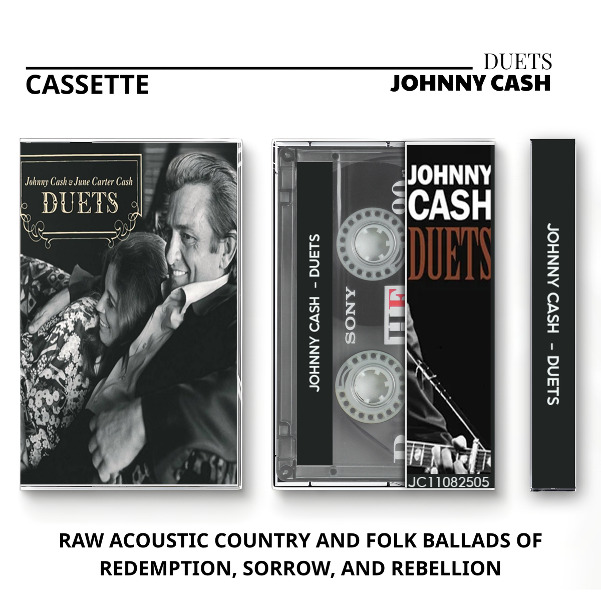 Johnny Cash Vintage Cassette | Duets, American II: Unchained, Silver & My Mother's Hymn Book