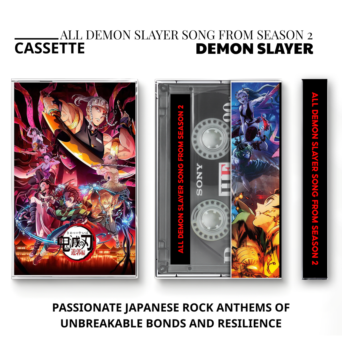 Demon Slayer: Kimetsu no Yaiba Vintage Cassette Collection | Custom Anime Tape