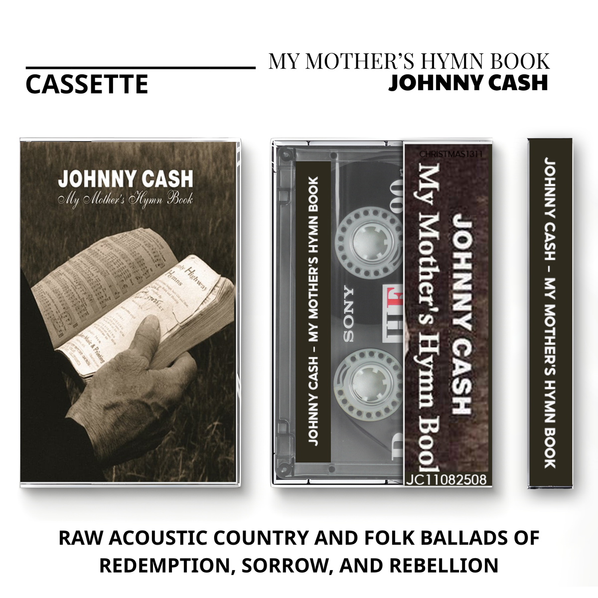 Johnny Cash Vintage Cassette | Duets, American II: Unchained, Silver & My Mother's Hymn Book
