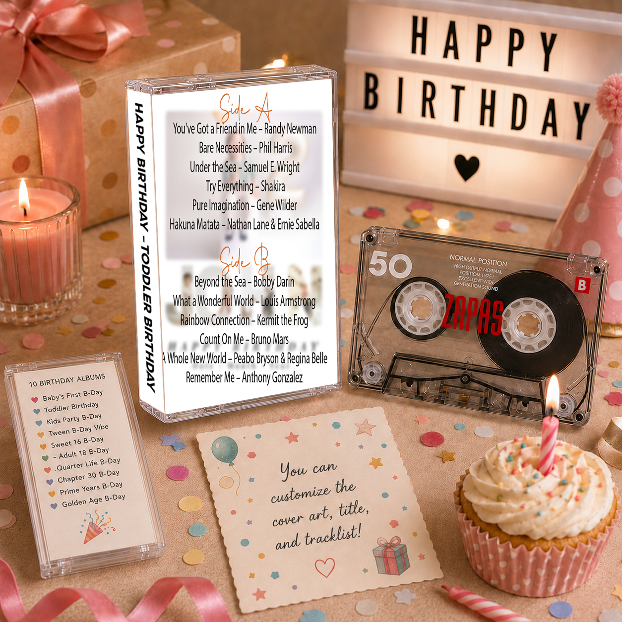 Happy Birthday Collection – Handcrafted Milestone Birthday Audio Cassette Tapes