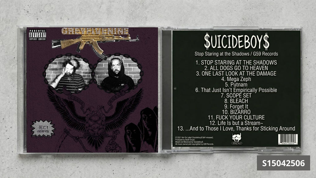 $uicideboy$ – Stop Staring at the Shadows CD FanMade | Underground Rap Collector’s Edition | Custom CD Album