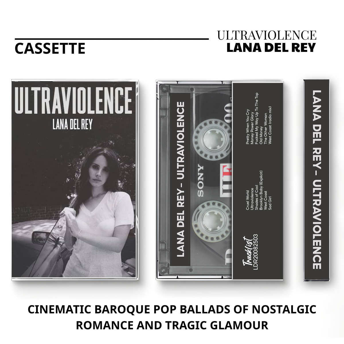 Lana Del Rey Vintage Cassette | Born to Die, Lana Del Ray A.K.A. Lizzy Grant, Ultraviolence & Honeymoon