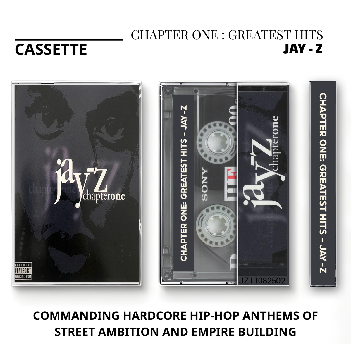 Jay-Z Vintage Cassette | Reasonable Doubt, The Dynasty, The Black Album, 4:44 & Chapter One