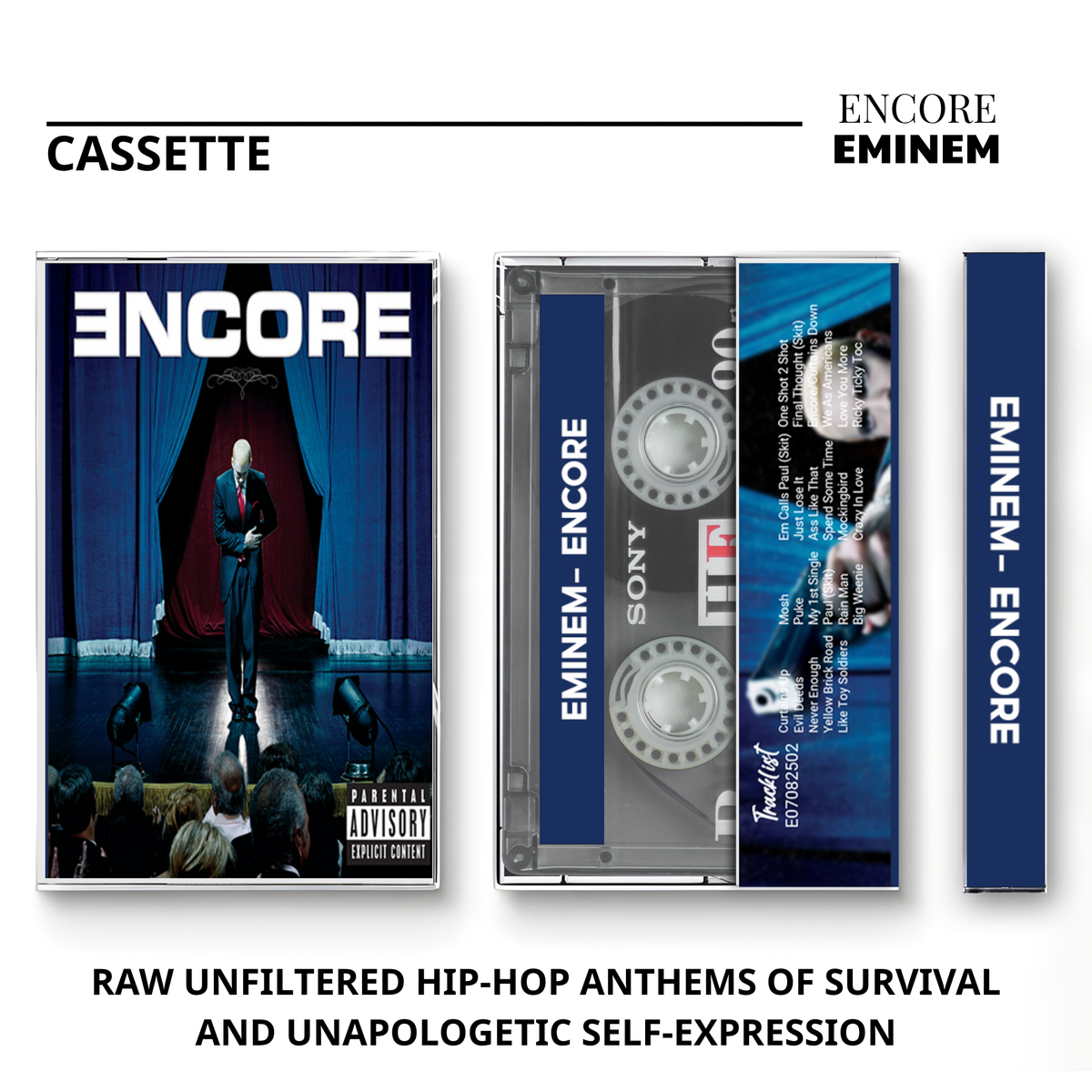 Eminem Vintage Cassette | The Eminem Show, Encore, The Slim Shady LP & Curtain Call