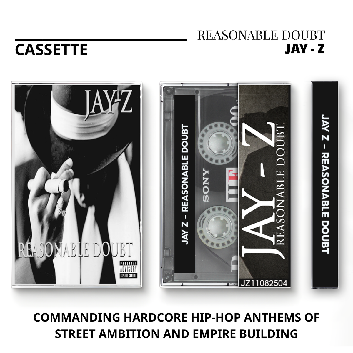 Jay-Z Vintage Cassette | Reasonable Doubt, The Dynasty, The Black Album, 4:44 & Chapter One