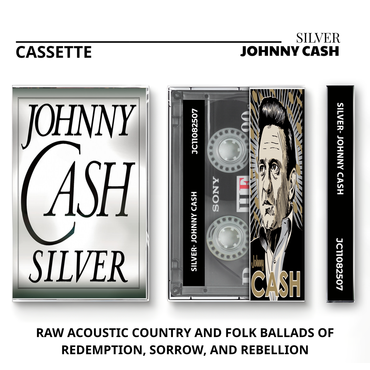 Johnny Cash Vintage Cassette | Duets, American II: Unchained, Silver & My Mother's Hymn Book