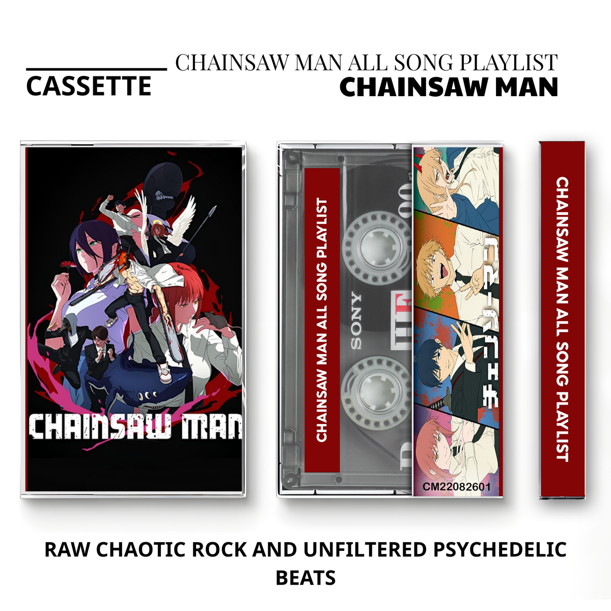 Chainsaw Man Anime Complete Soundtrack Vintage Cassette | Custom Tape