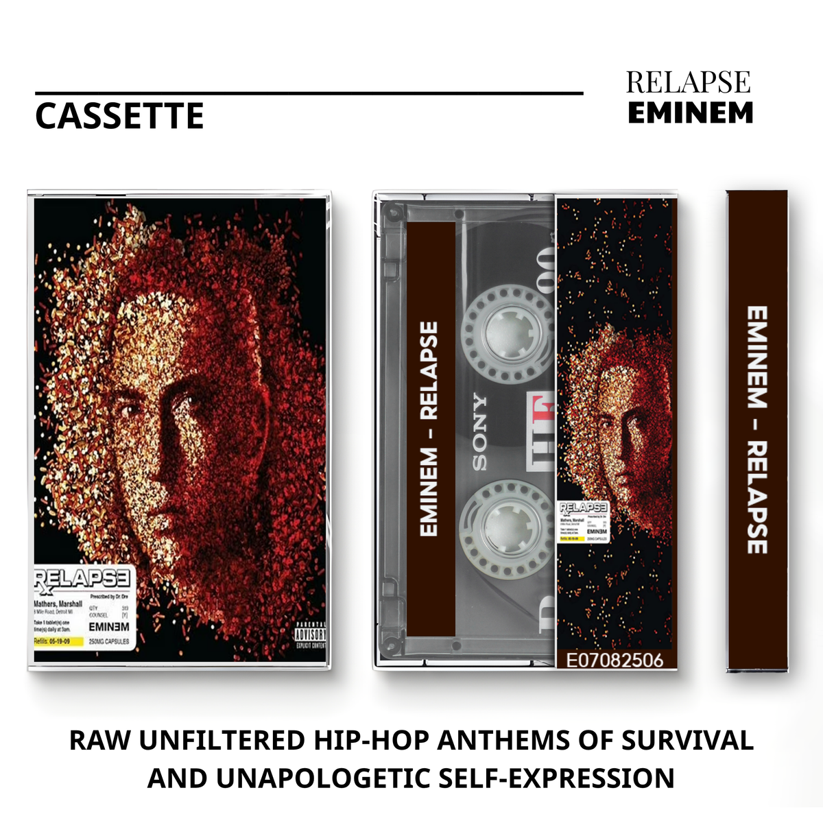 Eminem Vintage Cassette | The Shady Project, Relapse, Kamikaze & Infinite