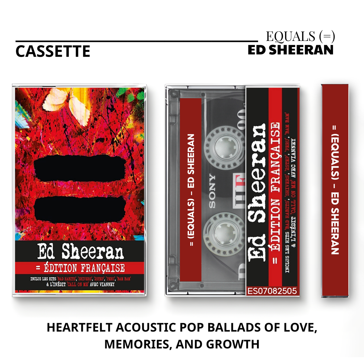 Ed Sheeran Vintage Cassette | Equals, Mathematics Tour, 5 EP & Live at Wembley