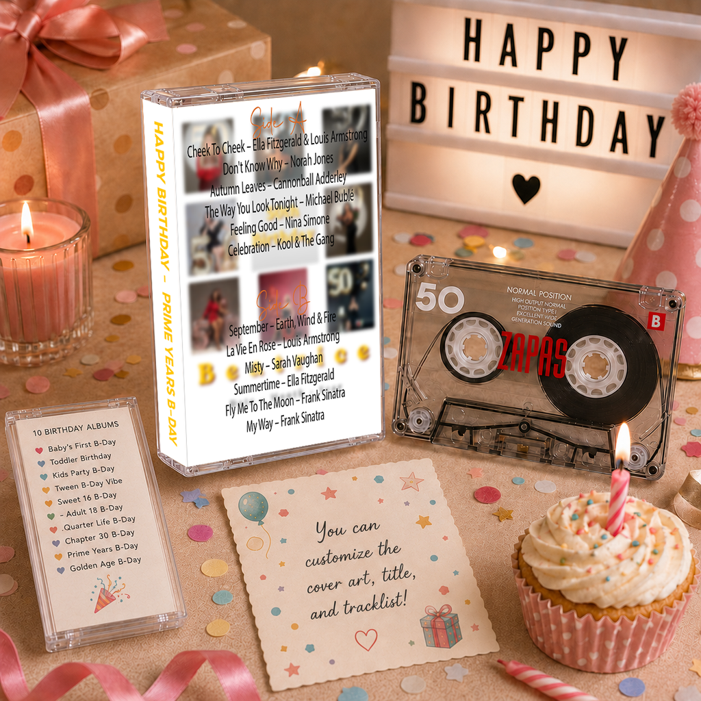 Happy Birthday Collection – Handcrafted Milestone Birthday Audio Cassette Tapes