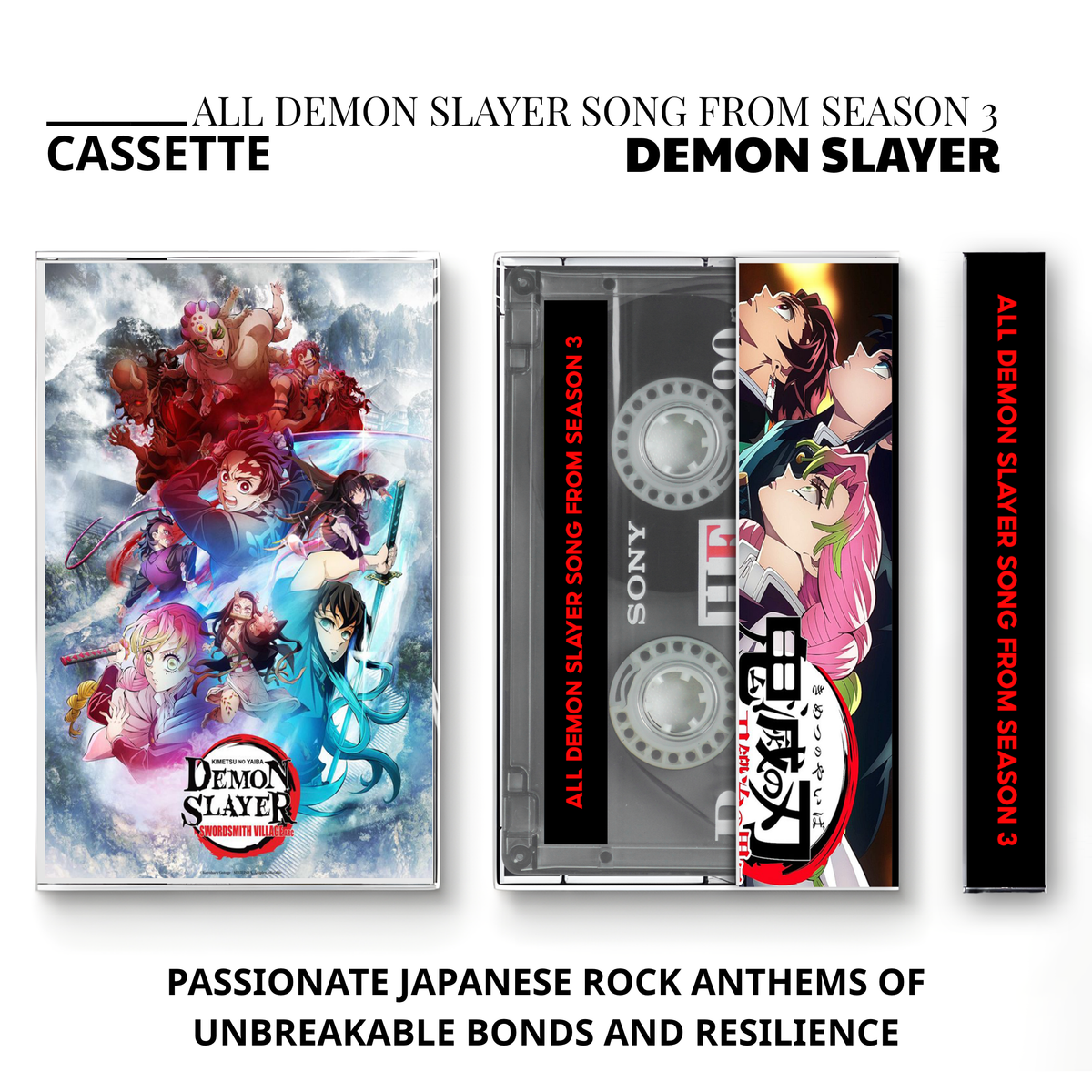 Demon Slayer: Kimetsu no Yaiba Vintage Cassette Collection | Custom Anime Tape