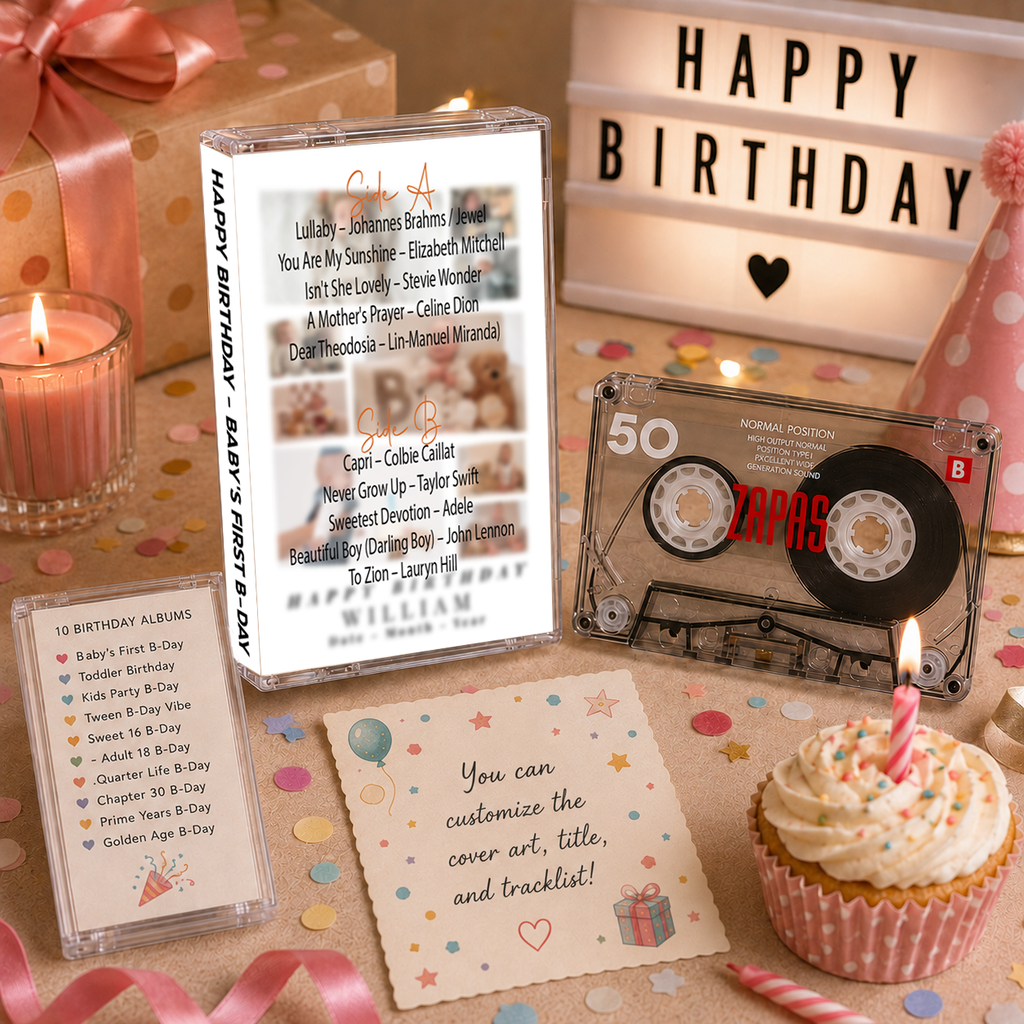 Happy Birthday Collection – Handcrafted Milestone Birthday Audio Cassette Tapes