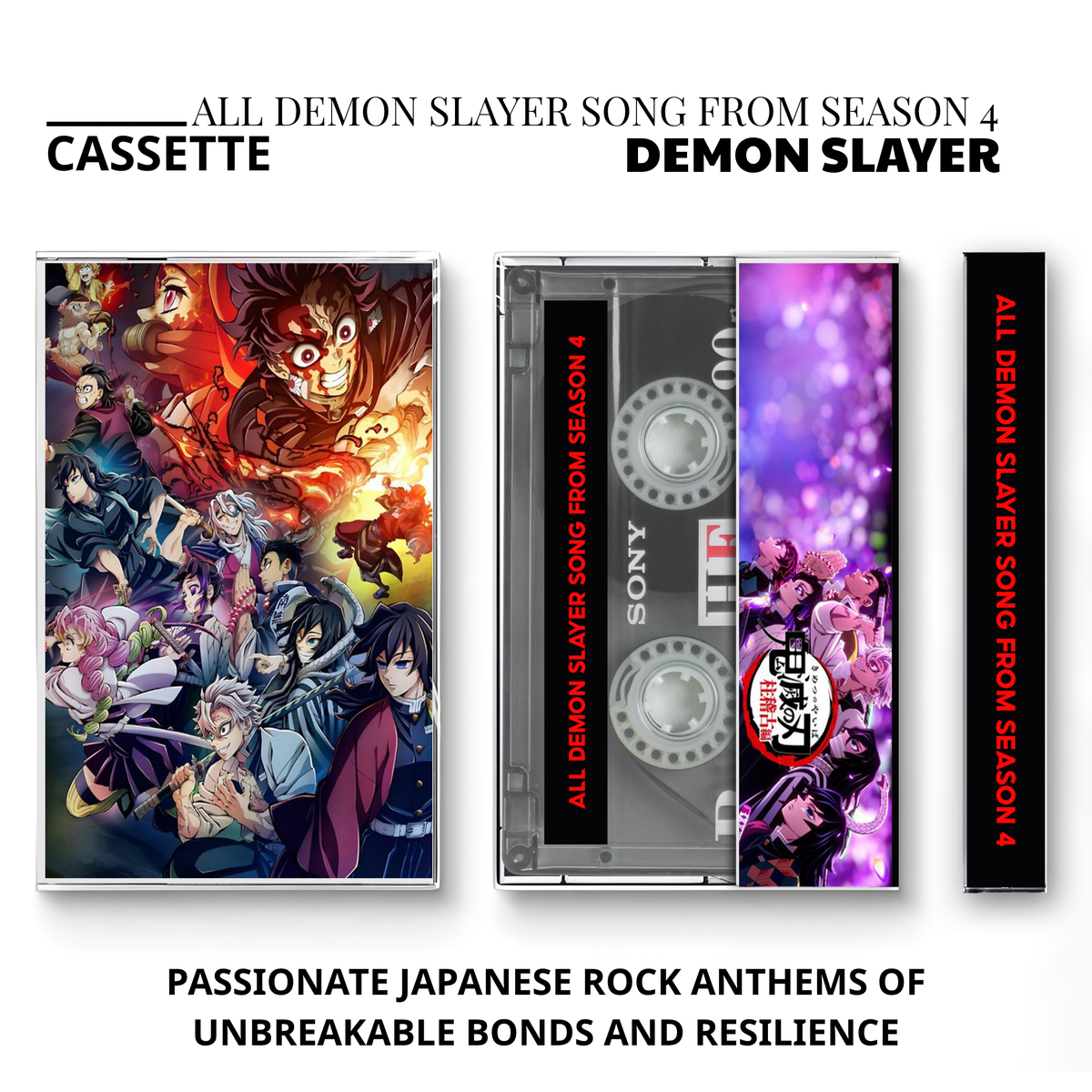 Demon Slayer: Kimetsu no Yaiba Vintage Cassette Collection | Custom Anime Tape