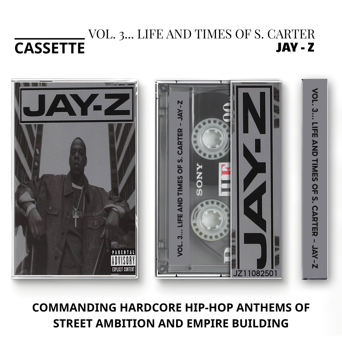 Jay-Z Vintage Cassette | Reasonable Doubt, The Dynasty, The Black Album, 4:44 & Chapter One