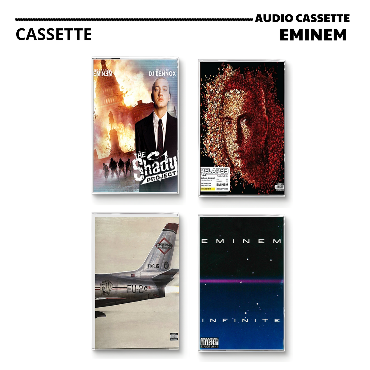 Eminem Vintage Cassette | The Shady Project, Relapse, Kamikaze & Infinite
