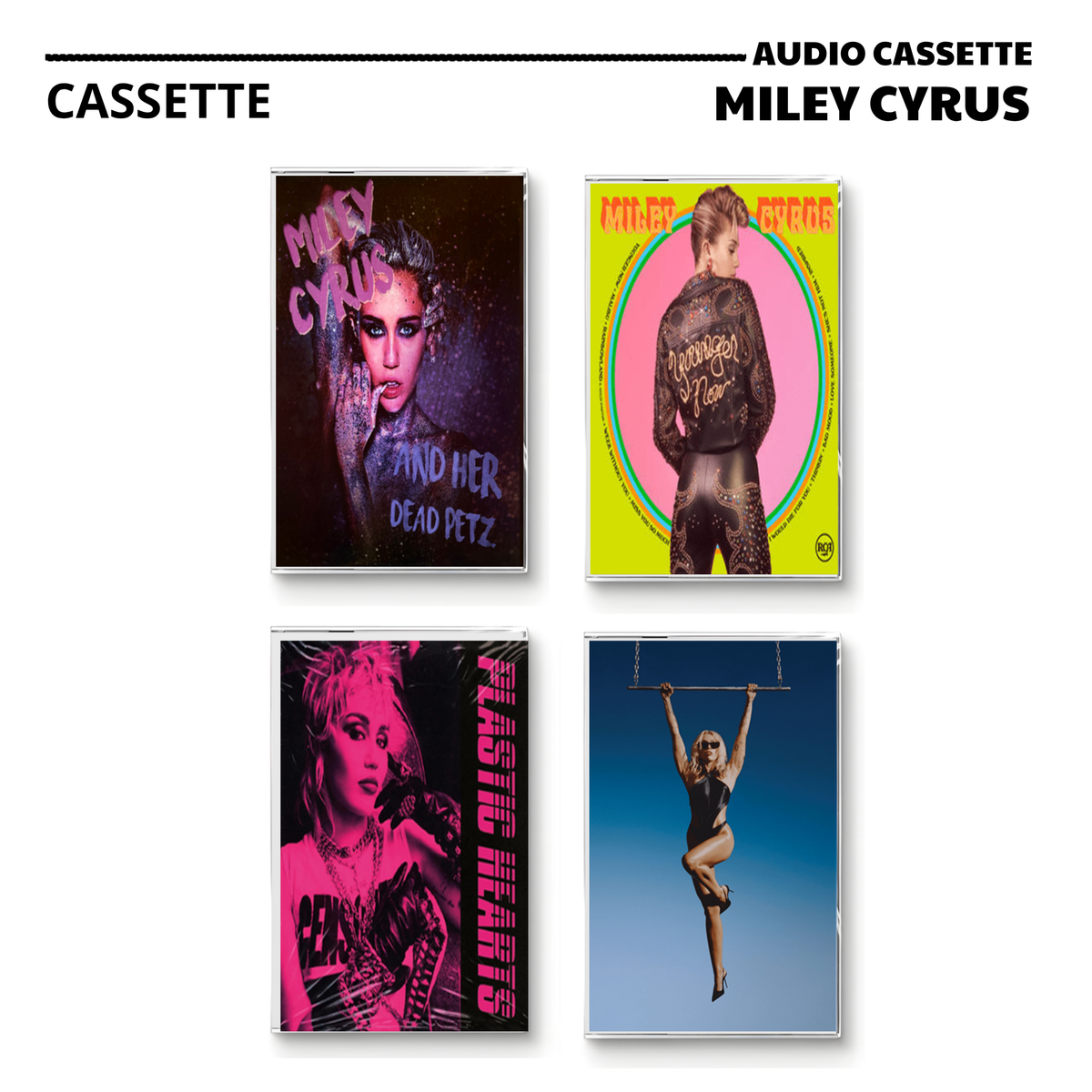 Miley Cyrus Vintage Cassette | Dead Petz, Younger Now, Plastic Hearts & Endless Summer Vacation