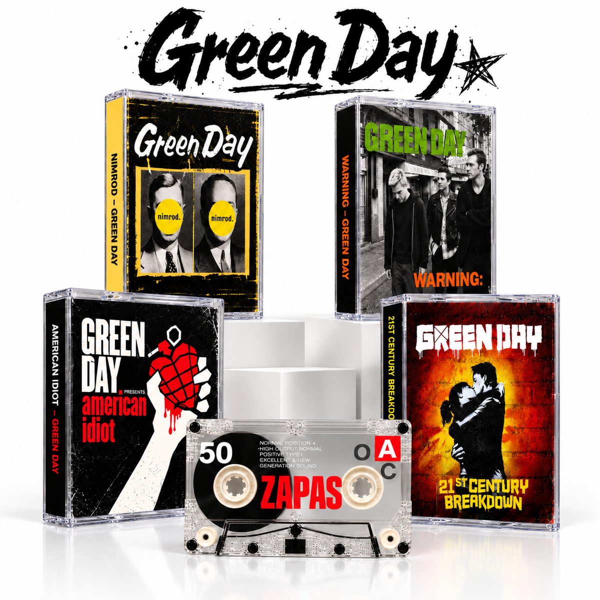 Green Day Vintage Cassette Tape Collection | Dookie, American Idiot, Nimrod, Insomniac & More
