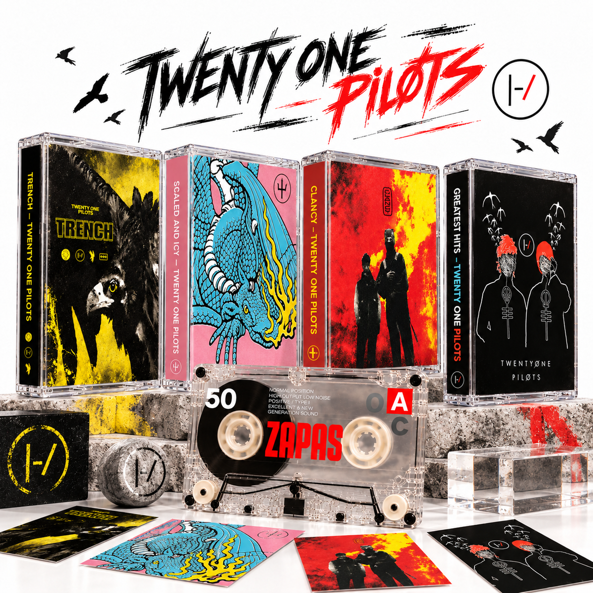 Twenty One Pilots Vintage Cassette Tape Collection | Blurryface, Trench, Clancy, Vessel & More