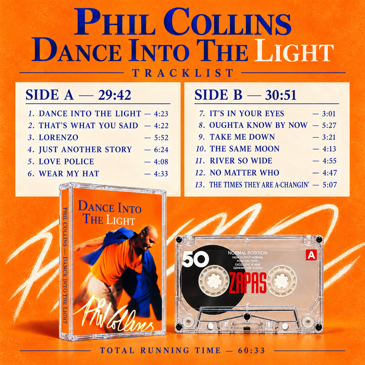 Phil Collins Handmade Cassette Tape Collection