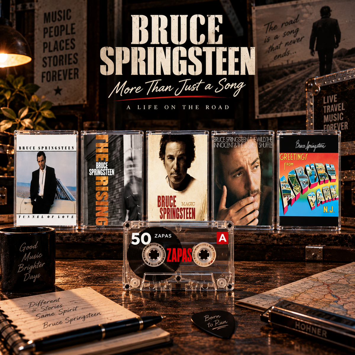 Bruce Springsteen Vintage Cassette Tapes | Tunnel of Love & Classic Rock Set