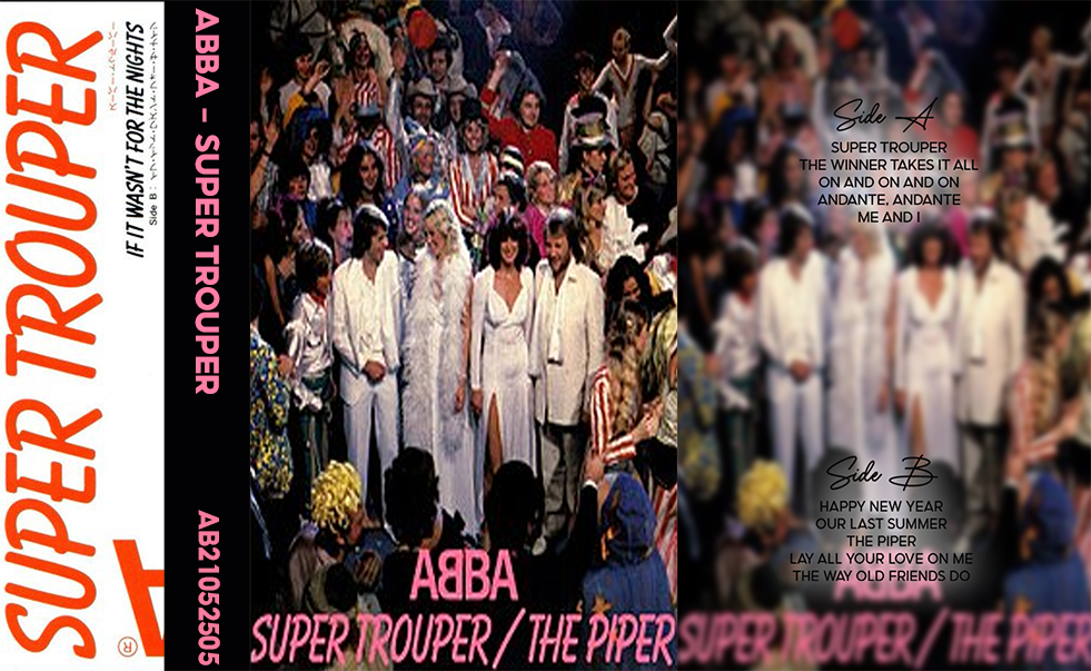 ABBA – Super Trouper Fanmade Analog Cassette Tape | Classic Pop Disco Cassette | Vintage Retro Music Collectible