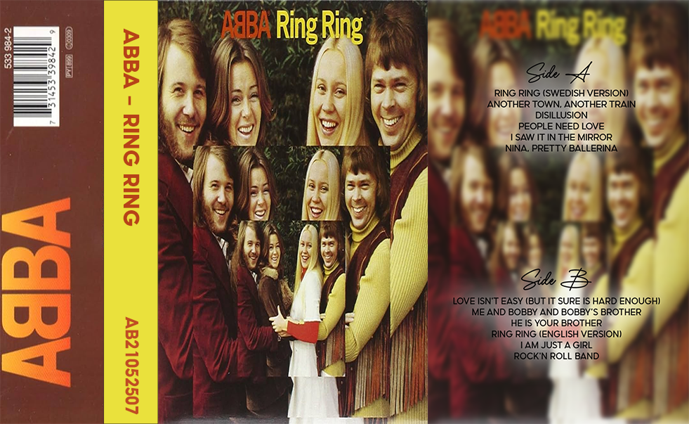 ABBA – Ring Ring Fan-made Analog Cassette Tape | Classic 70s Pop Cassette | Vintage Retro Music Collectible
