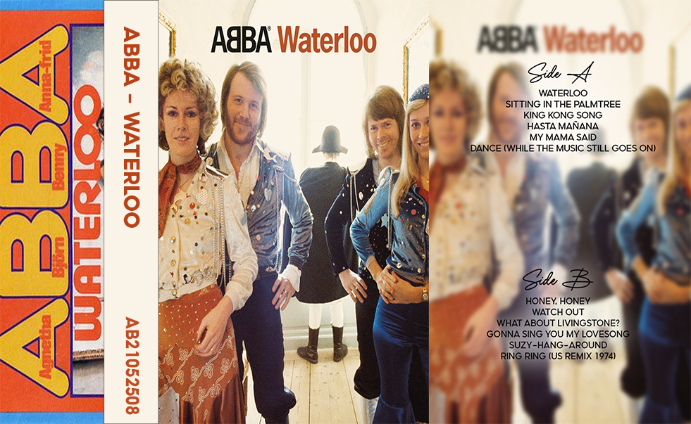 ABBA – Waterloo Fanmade Analog Cassette Tape | Classic 70s Pop Cassette | Vintage Retro Music Collectible