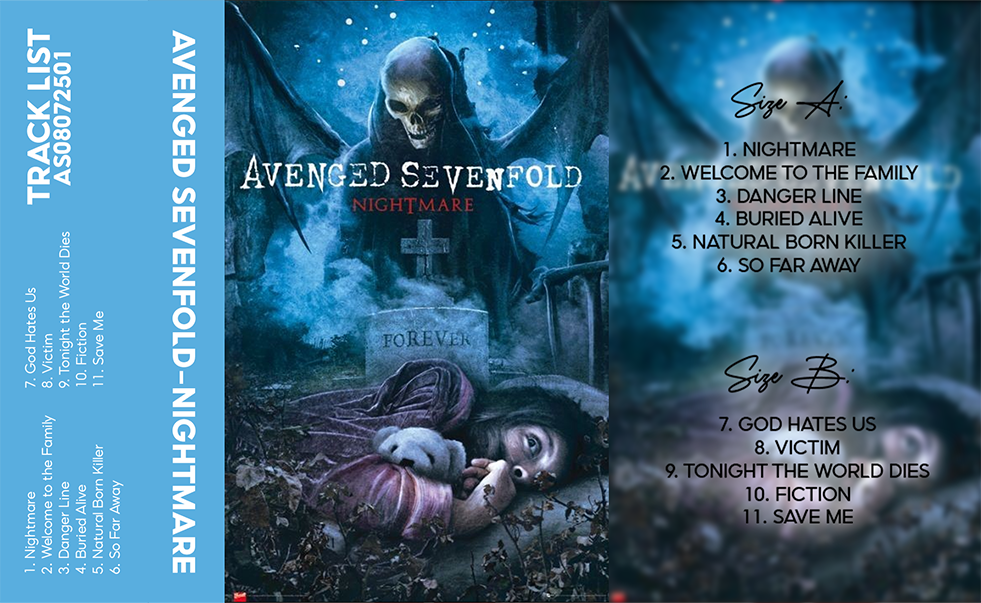 Avenged Sevenfold – Nightmare Fanmade Analog Cassette Tape | Heavy Metal Hard Rock Collectible